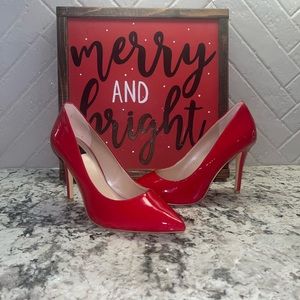 White House Black Market red heels, size 7.